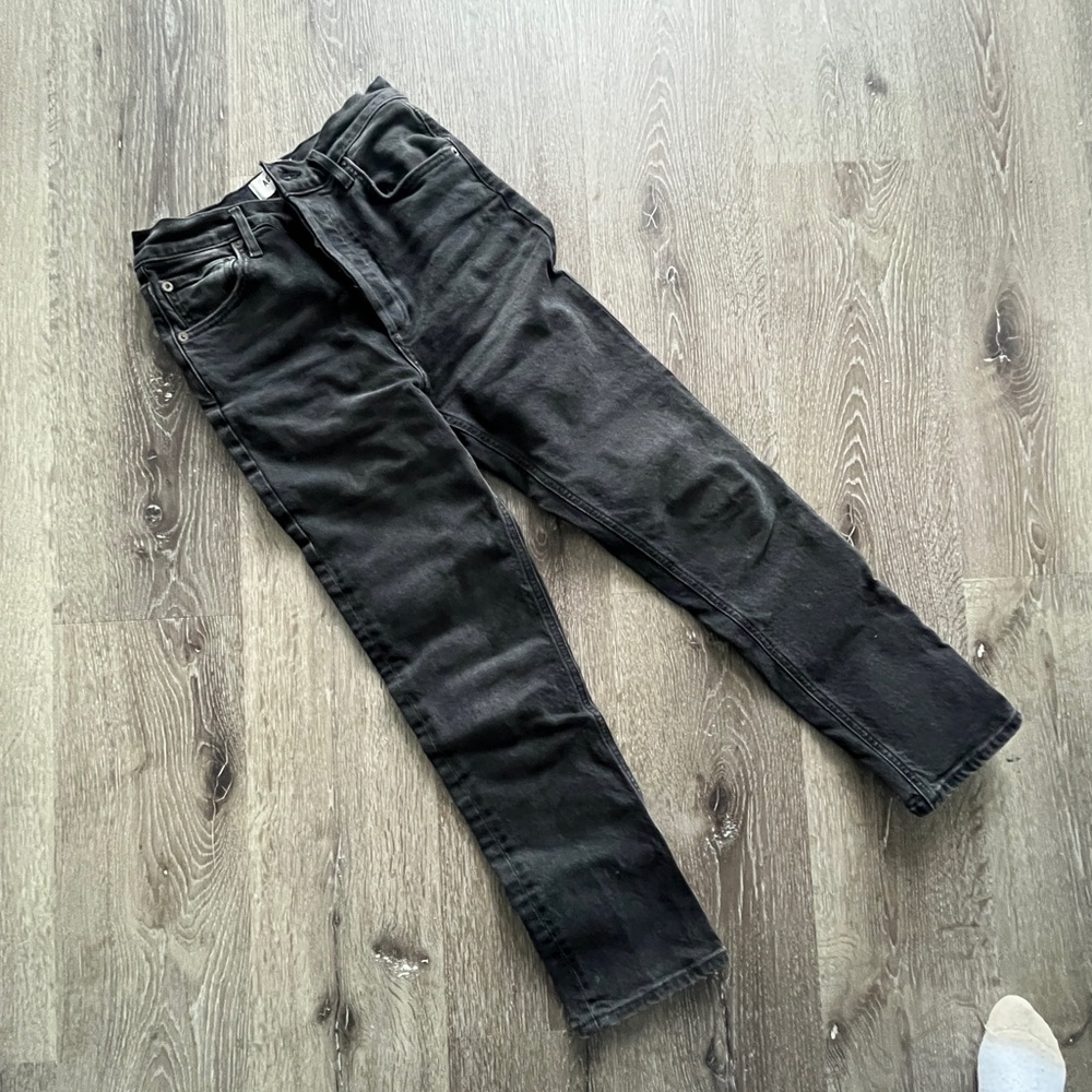 Black Agolde Jeans - Riley Crop